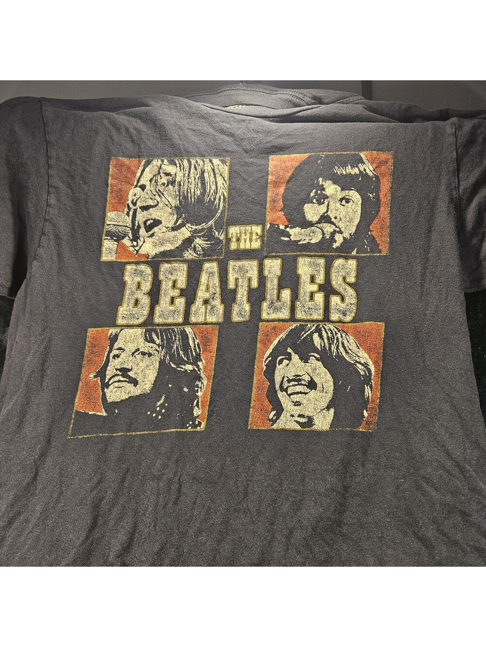 Retro Beatles Black Shirt Mens Size L from Apple Corp 2019 Music Band Rock Roll